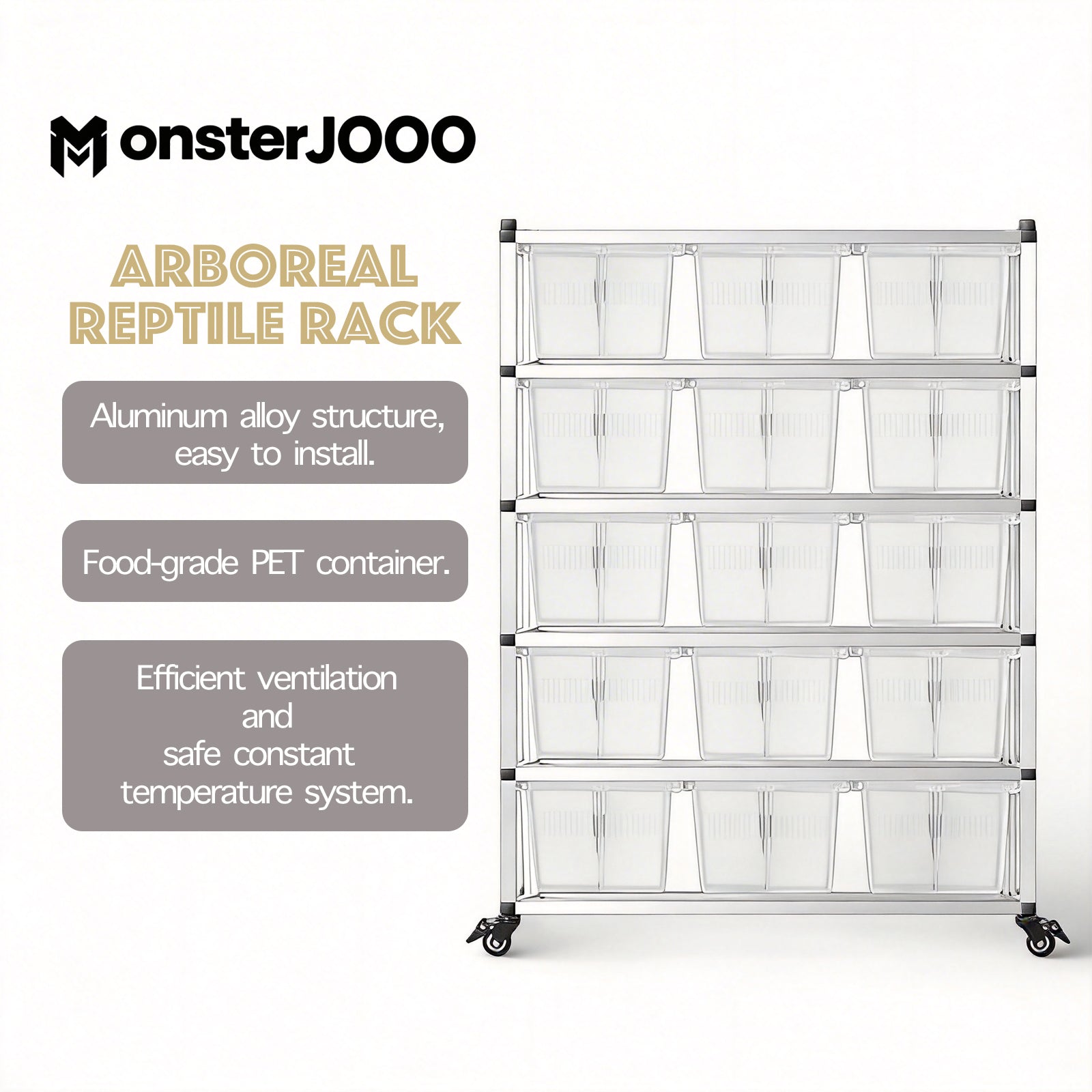 4030R Add-On Layer with 3 High-Transparent Tubs – Silver Aluminum Frame