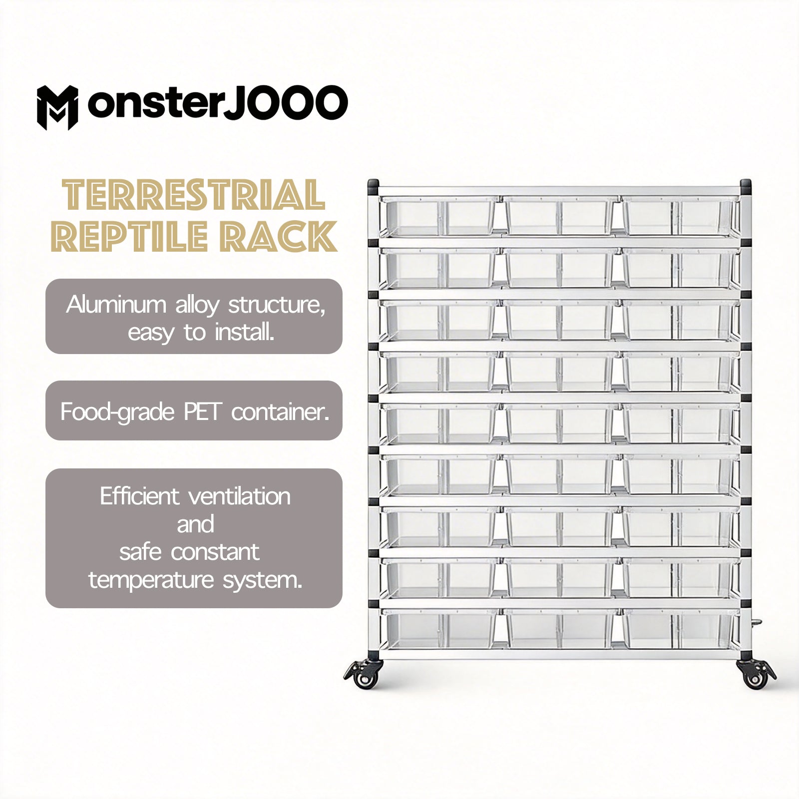 4030 Add-On Layer with 3 High-Transparent Tubs – Silver Aluminum Frame