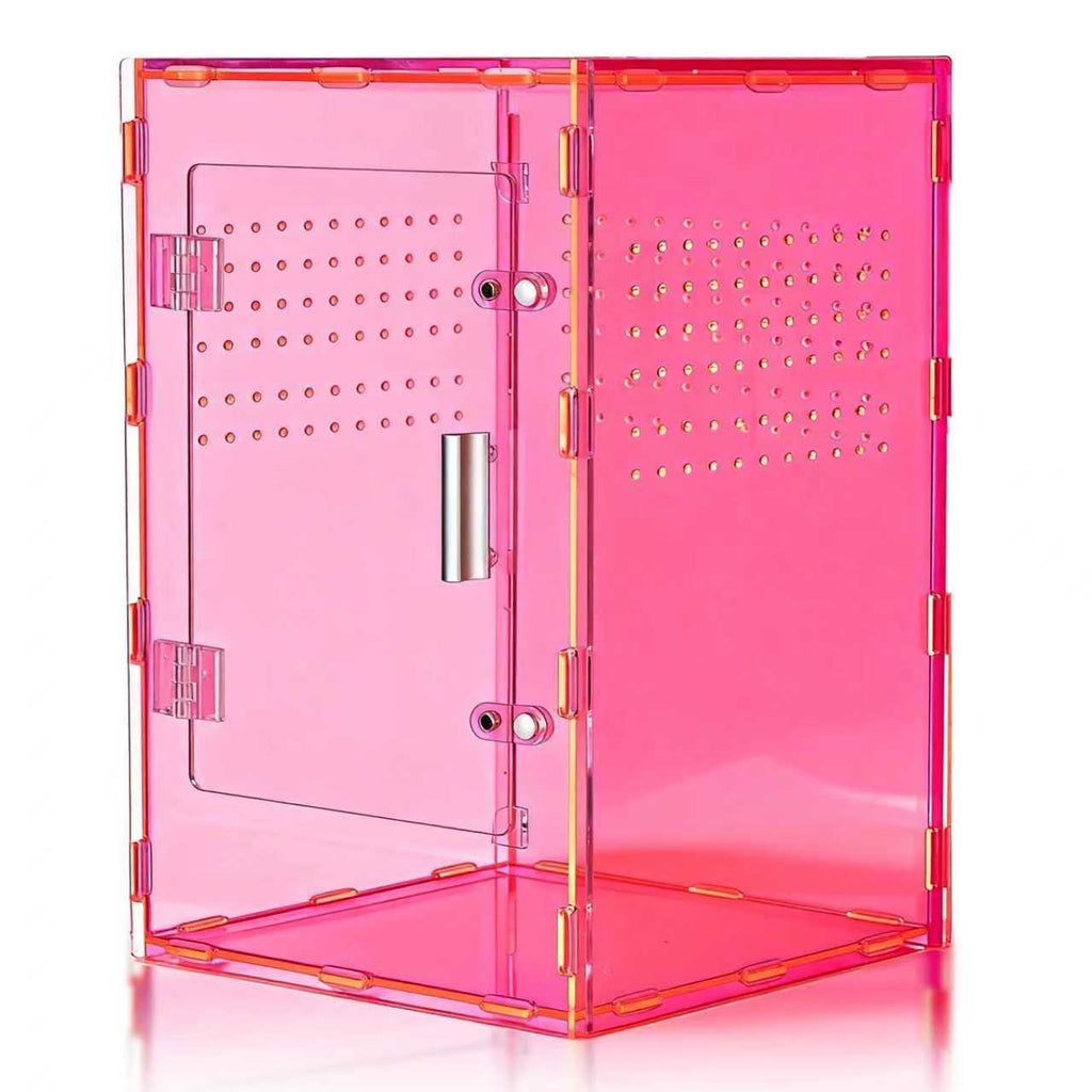 8x8x12 Acrylic Reptile Tank – Cyberpunk Pink