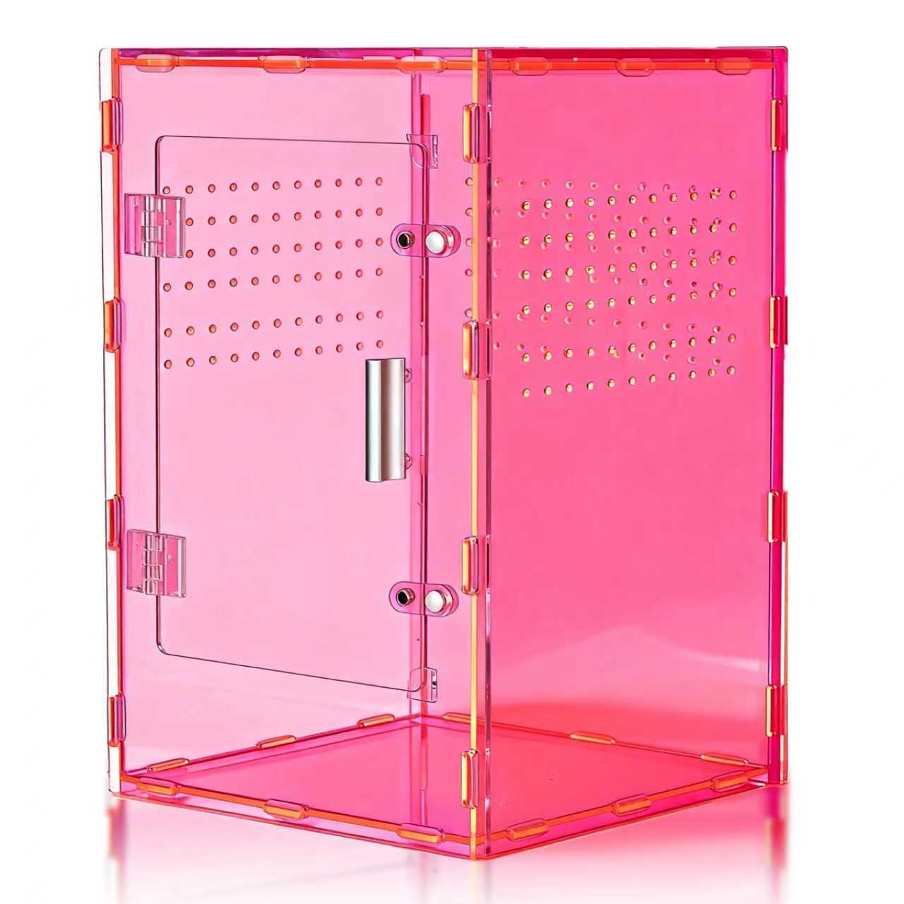 8x8x12 Acrylic Reptile Tank – Cyberpunk Pink