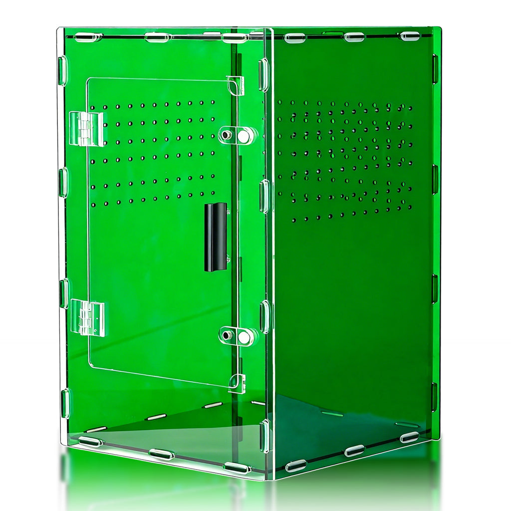 8x8x12 Acrylic Reptile Tank – Cyberpunk Deep Green