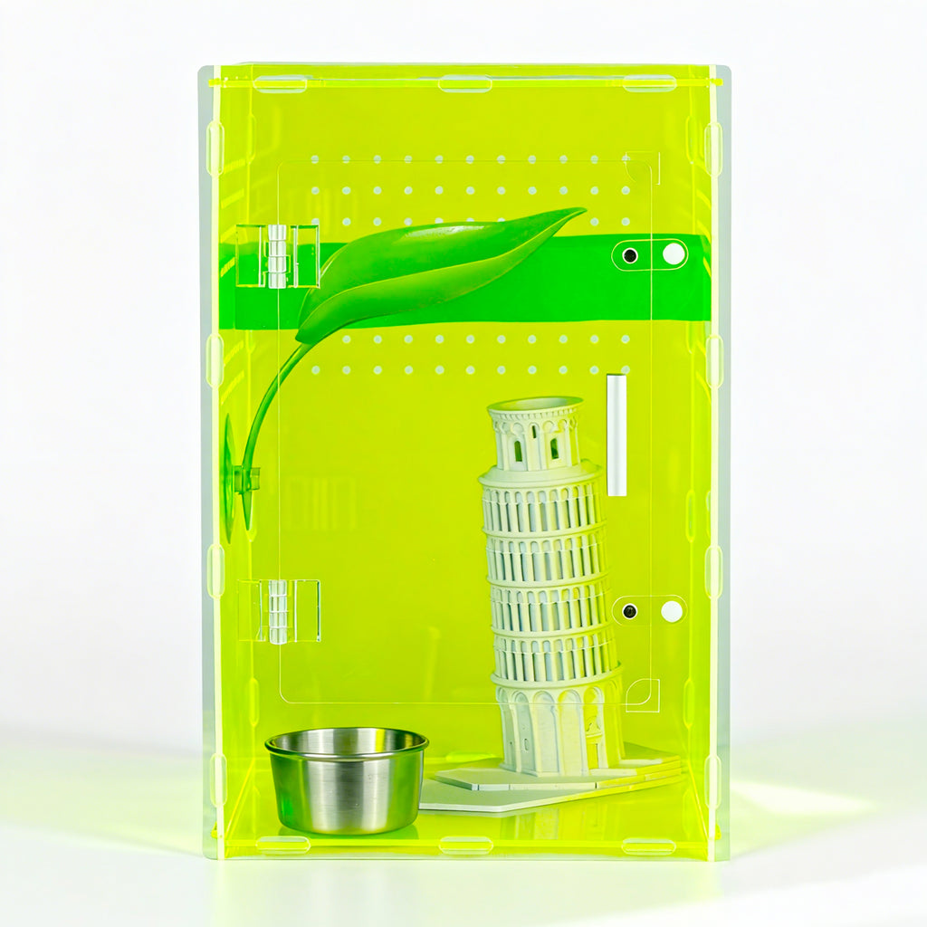 8x8x12 Acrylic Reptile Tank – Cyberpunk Light Green