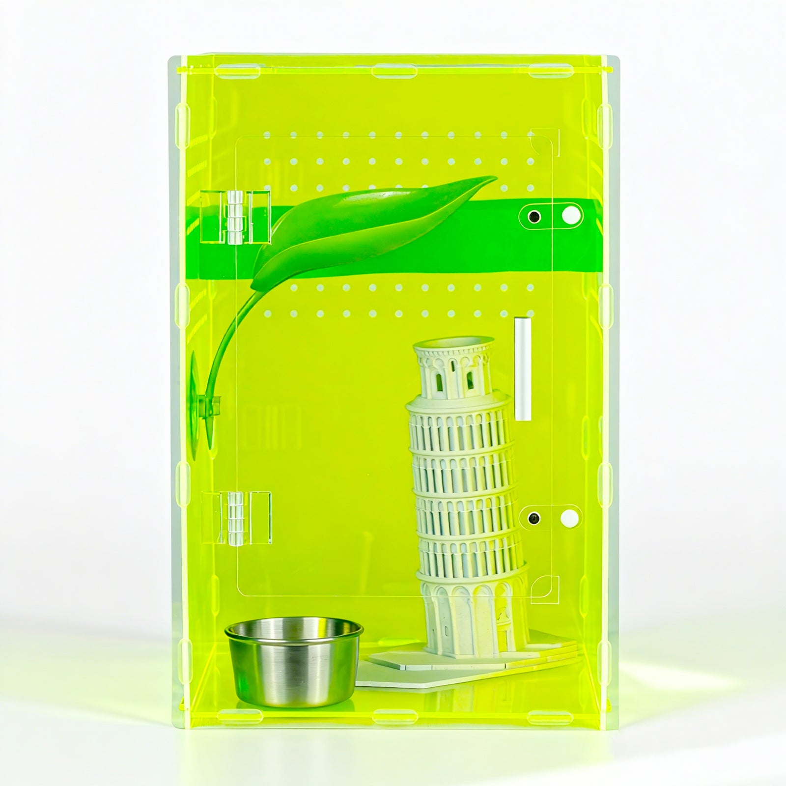8x8x12 Acrylic Reptile Tank – Cyberpunk Light Green