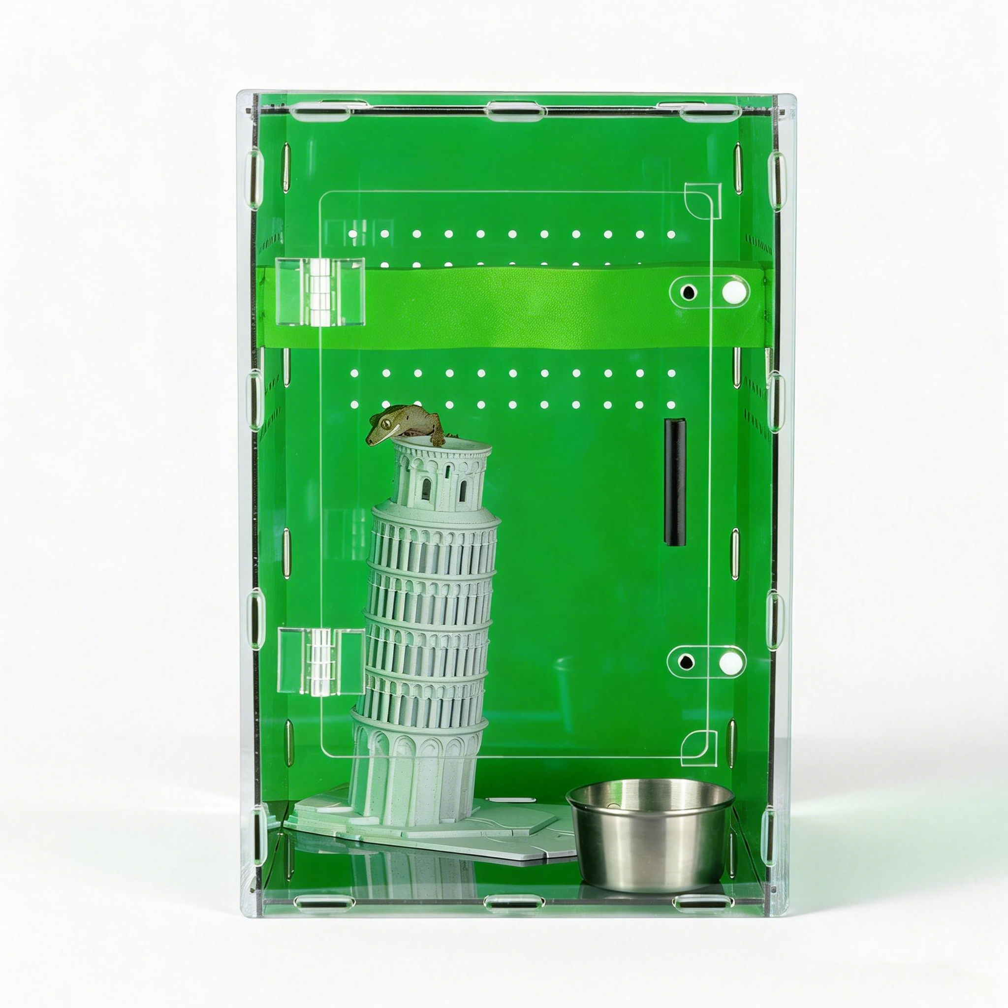 8x8x12 Acrylic Reptile Tank – Cyberpunk Deep Green