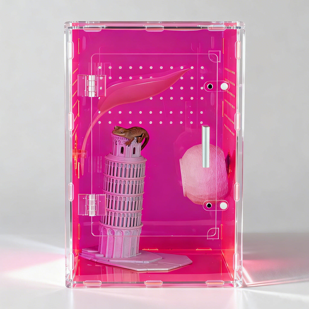 8x8x12 Acrylic Reptile Tank – Cyberpunk Pink