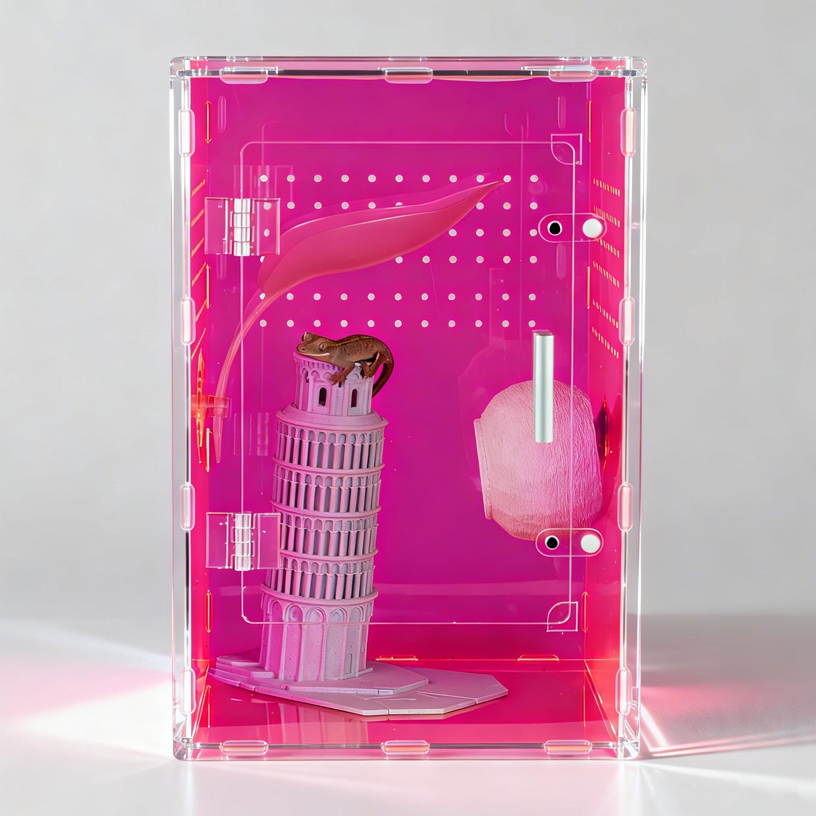 8x8x12 Acrylic Reptile Tank – Cyberpunk Pink
